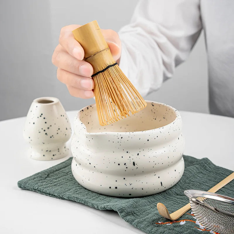7-teiliges Matcha Tee Set aus Bambus und Keramik – Authentisches Teeerlebnis für Teeliebhaber 5