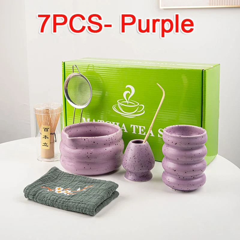 Variant image for 7-teiliges Matcha Tee Set aus Bambus und Keramik – Authentisches Teeerlebnis für Teeliebhaber-6
