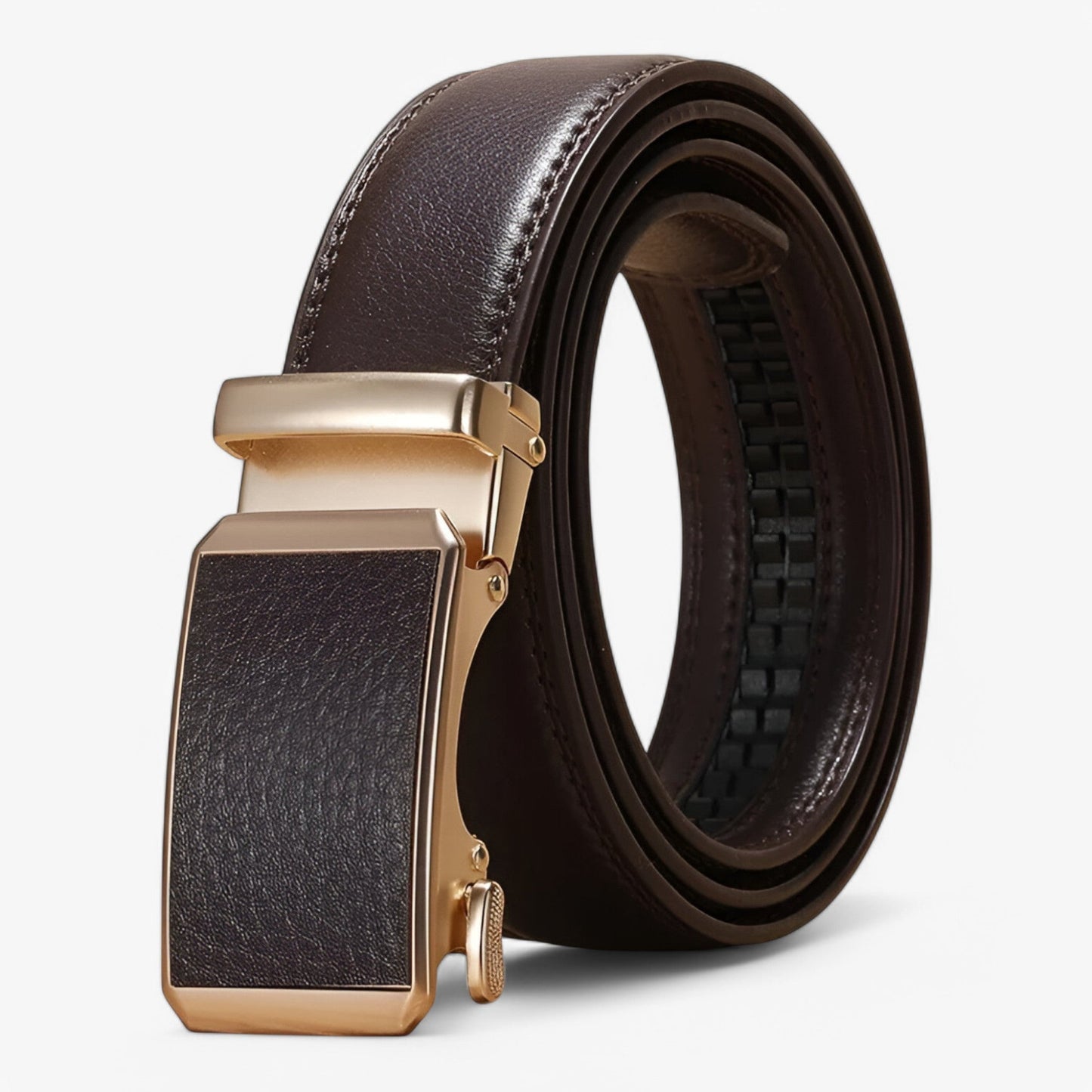 Verstellbarer Gürtel Herren mit Goldener Schleife – Elegantes Accessoire für Männer und Frauen, Umweltfreundliche Materialien, Schwarz-2