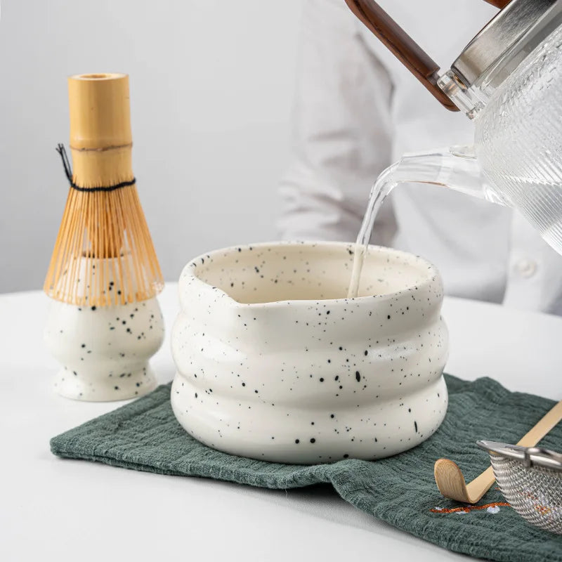 7-teiliges Matcha Tee Set aus Bambus und Keramik – Authentisches Teeerlebnis für Teeliebhaber 4