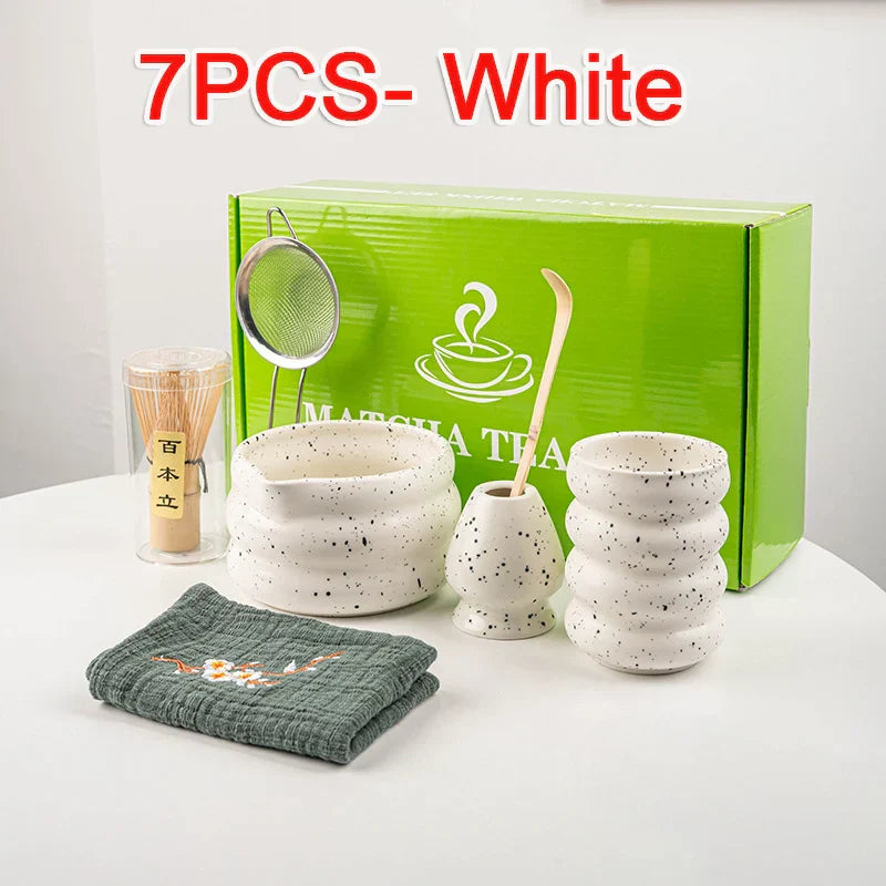 Variant image for 7-teiliges Matcha Tee Set aus Bambus und Keramik – Authentisches Teeerlebnis für Teeliebhaber-5