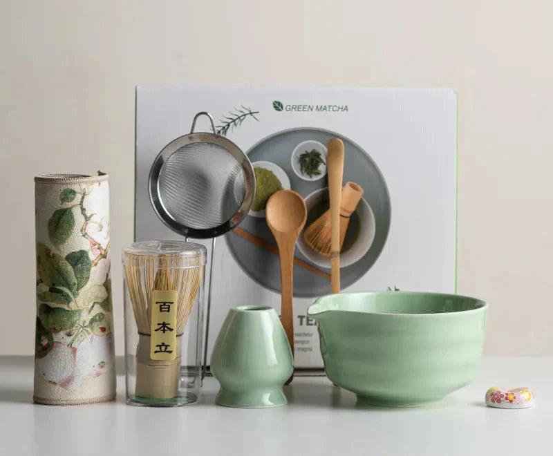 Variant image for 8-teiliges Matcha Set im Sakura Design – Keramikschale, Bambusbesen und Frother für perfekte Teezeremonien-6