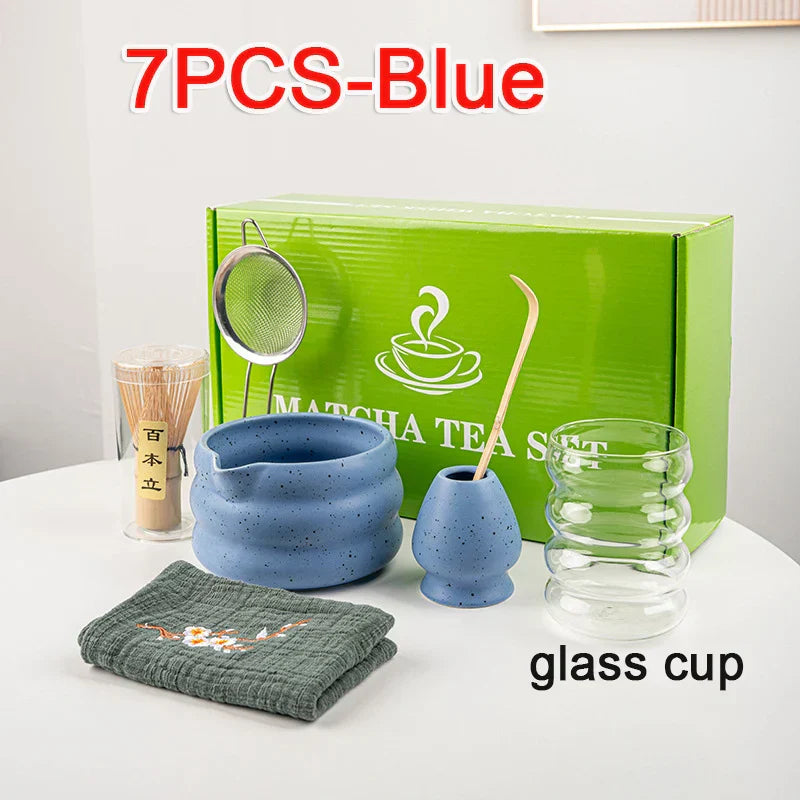Variant image for 7-teiliges Matcha Tee Set aus Bambus und Keramik – Authentisches Teeerlebnis für Teeliebhaber-7