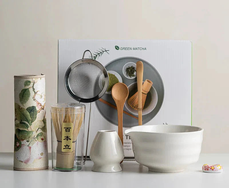 Variant image for 8-teiliges Matcha Set im Sakura Design – Keramikschale, Bambusbesen und Frother für perfekte Teezeremonien-5