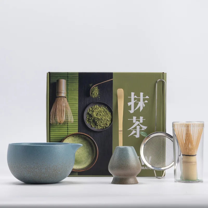 5-teiliges Matcha Set aus Ungiftiger Keramik – Inkl. Bambusbesen, Schüssel, Tee-Scoop und Sifter für Perfekte Teezubereitung 4