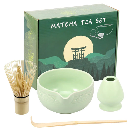 5-teiliges Matcha Set mit Keramikschale, Bambus-Schneebesen und Zubehör – Ideal für Matcha Tee Zubereitung 1