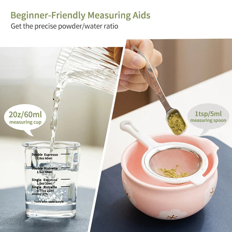 10-teiliges Japanisches Matcha Tee Set – Bambus und Keramik, Ideal als Tee Geschenkset für Teeliebhaber 4