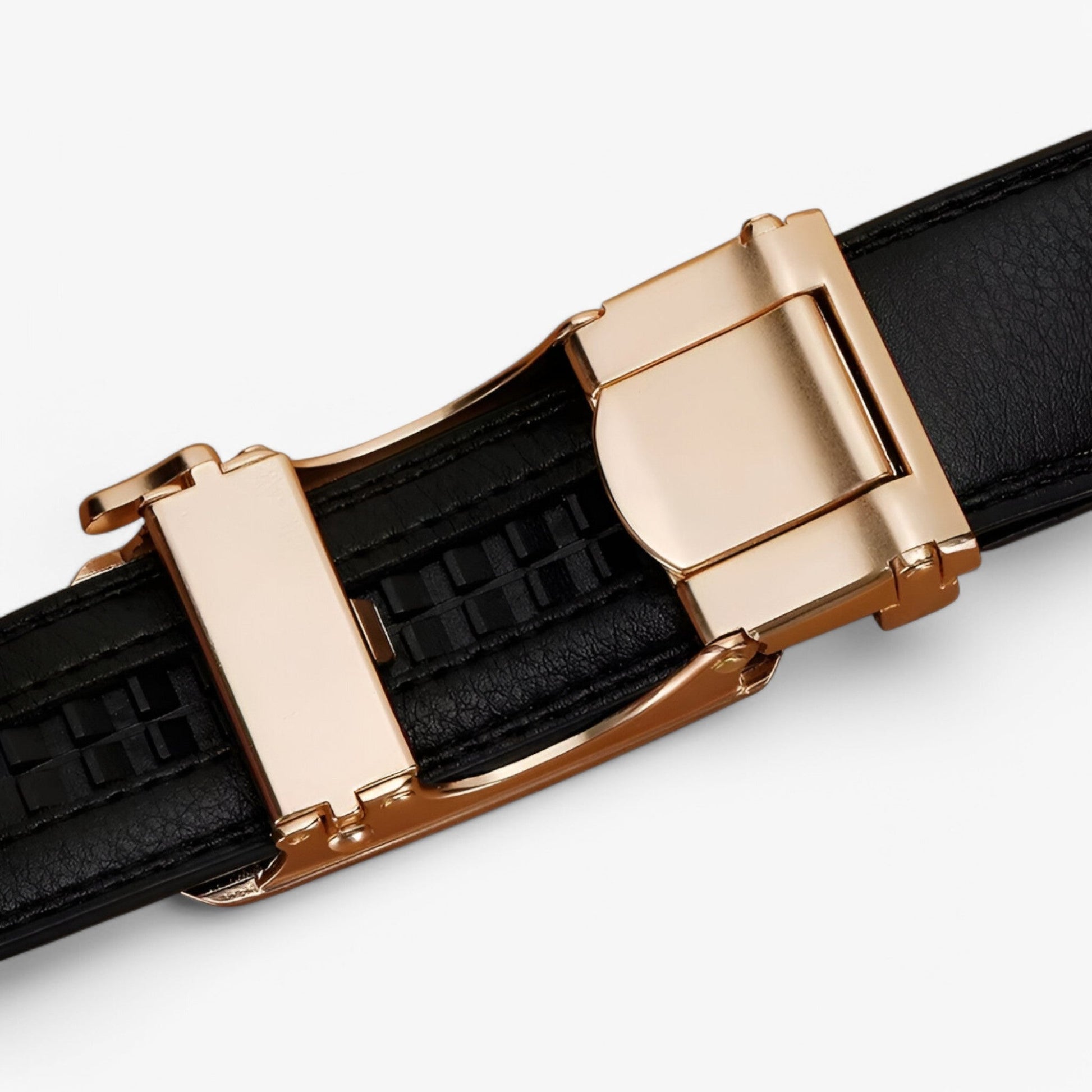 Verstellbarer Gürtel Herren mit Goldener Schleife – Elegantes Accessoire für Männer und Frauen, Umweltfreundliche Materialien, Schwarz-6