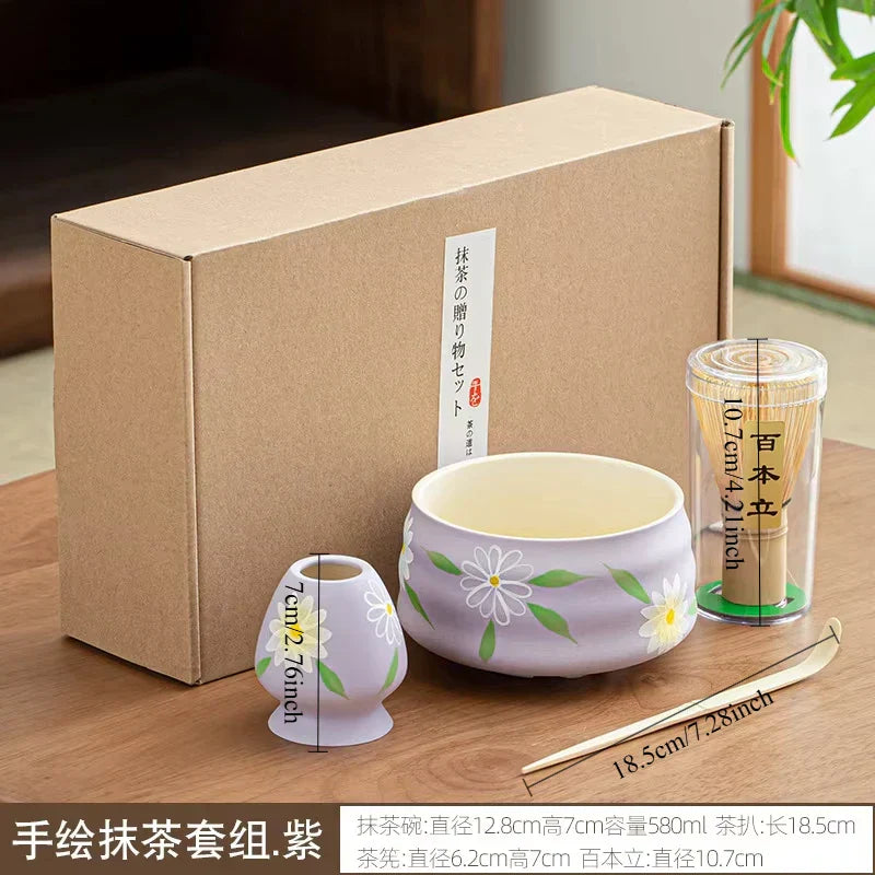 Variant image for Keramik Matcha Tee Set mit Kirschblüten – Traditionelles Japanisches Design, Ideal als Tee Geschenkset oder Tee Set Geschenk-3