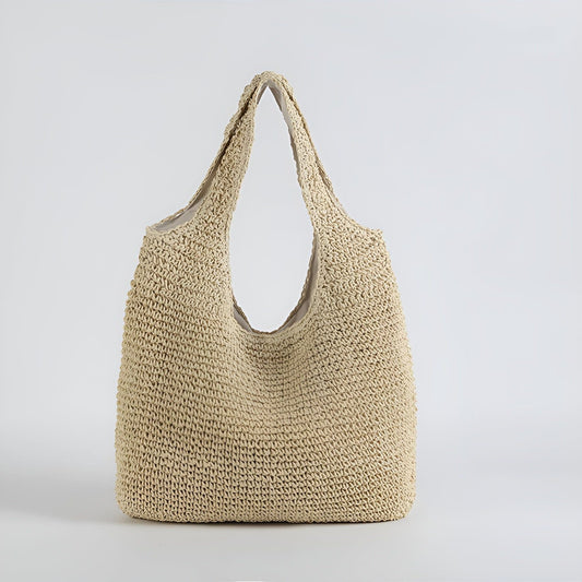 Handtasche Damen aus Stroh – Leichte, elegante Sommertasche in Beige, Auburn und Schwarz mit geräumigem Innenraum 1