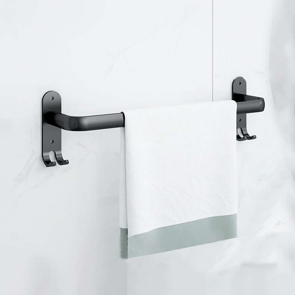 Badetuchhalter aus schwarzem Metall