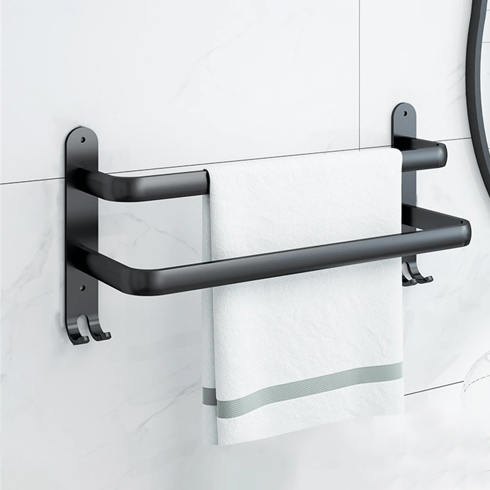 Badetuchhalter aus schwarzem Metall