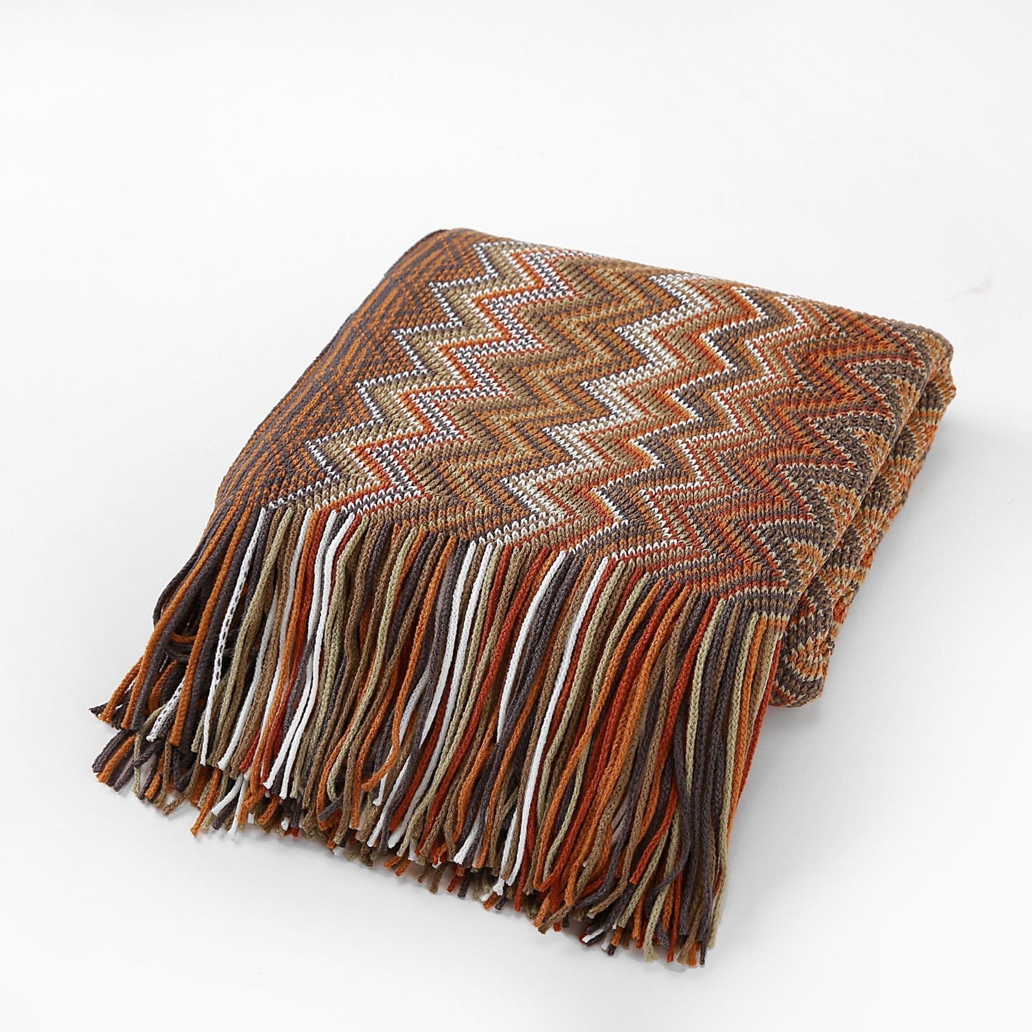 Bohemian Strickdecke mit Streifen