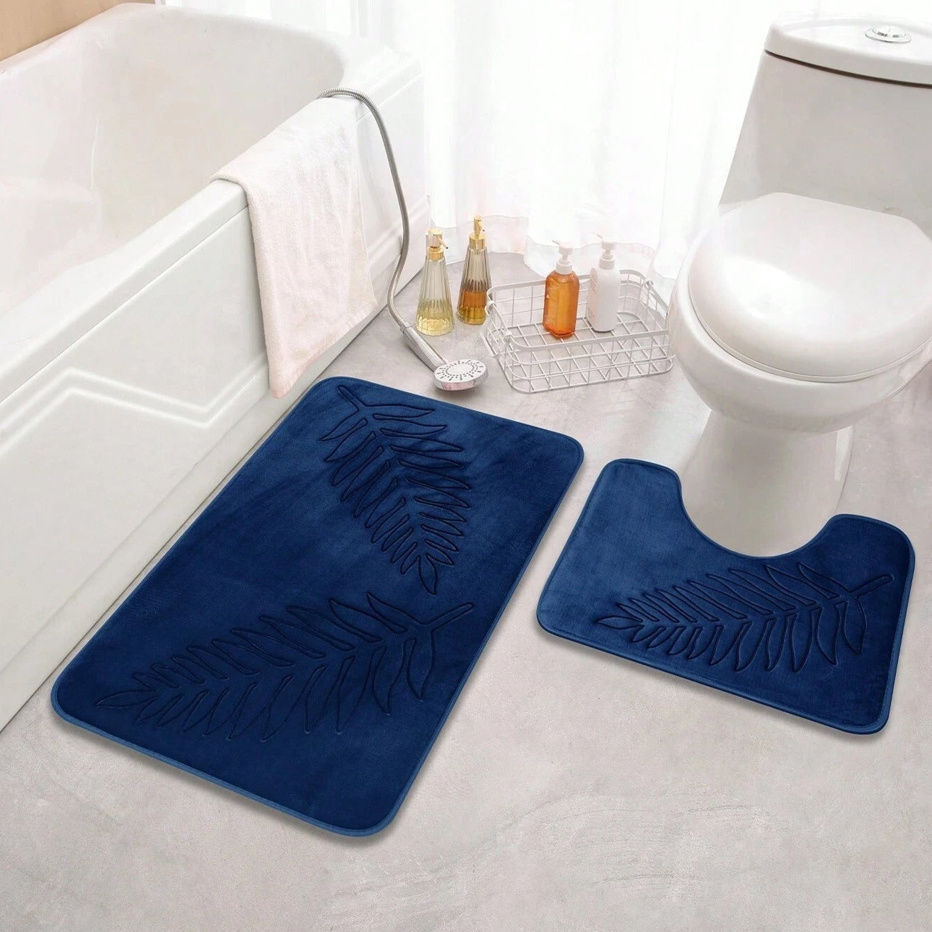 Luxuriöse rutschfeste Badematte Set 2-teilig