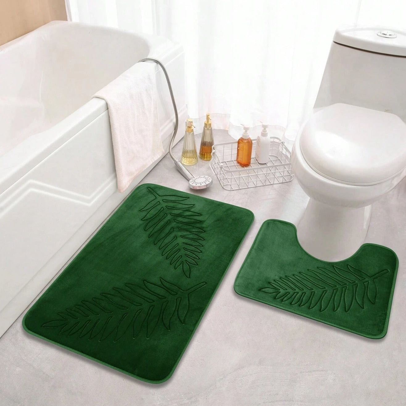 Luxuriöse rutschfeste Badematte Set 2-teilig
