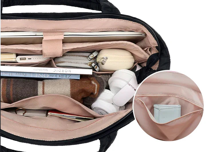 Geräumige Puffer-Schultertasche