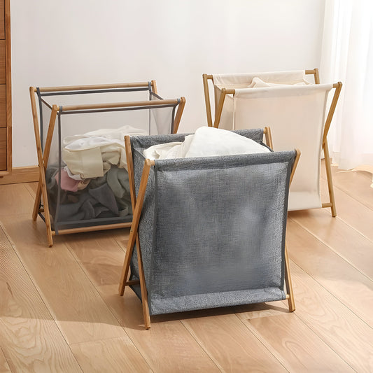 Japanischer Wäschekorb aus Holz – Minimalistischer Wäschesammler mit Praktischer Größe und Gutem Belüftungsdesign 2