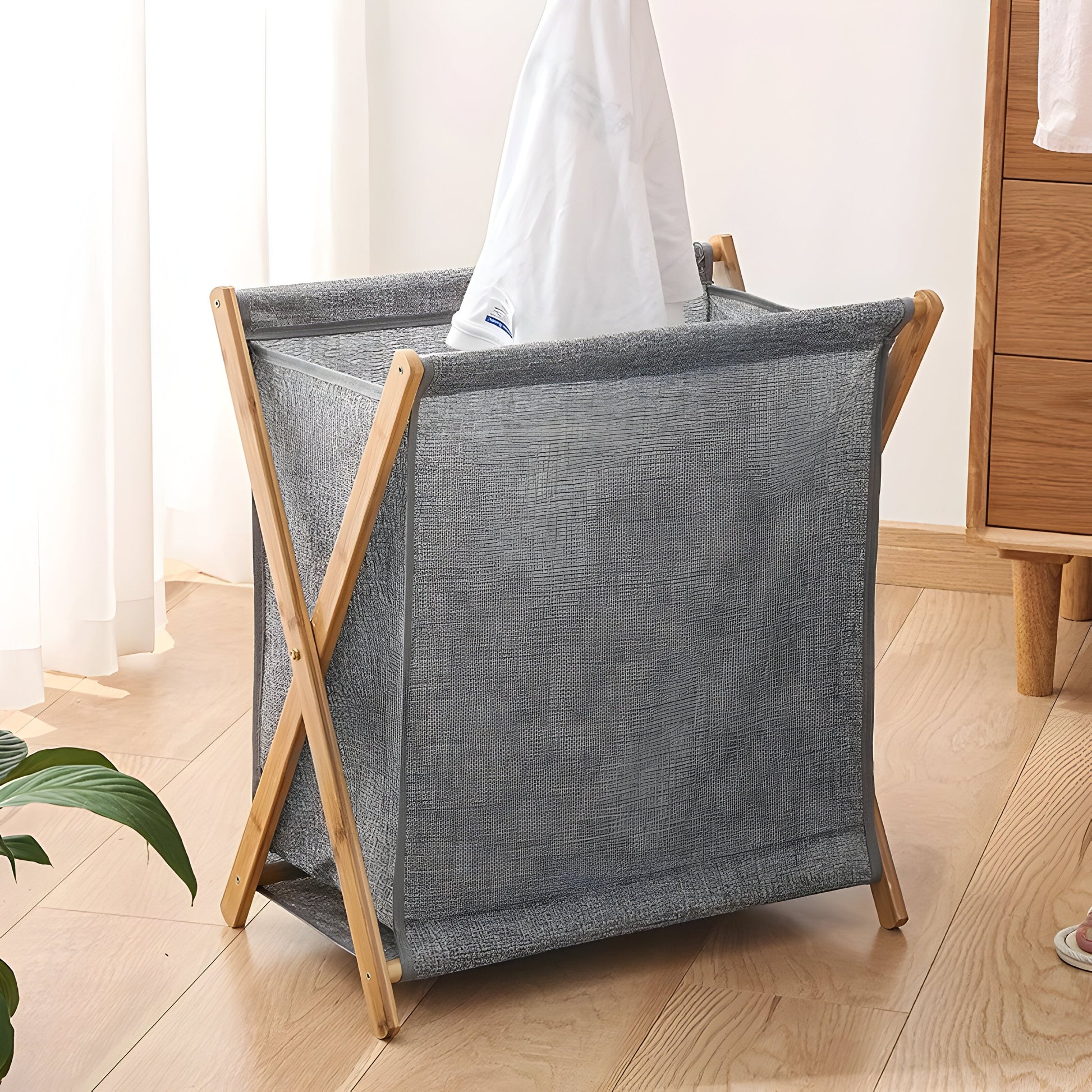 Japanischer Wäschekorb aus Holz – Minimalistischer Wäschesammler mit Praktischer Größe und Gutem Belüftungsdesign 6