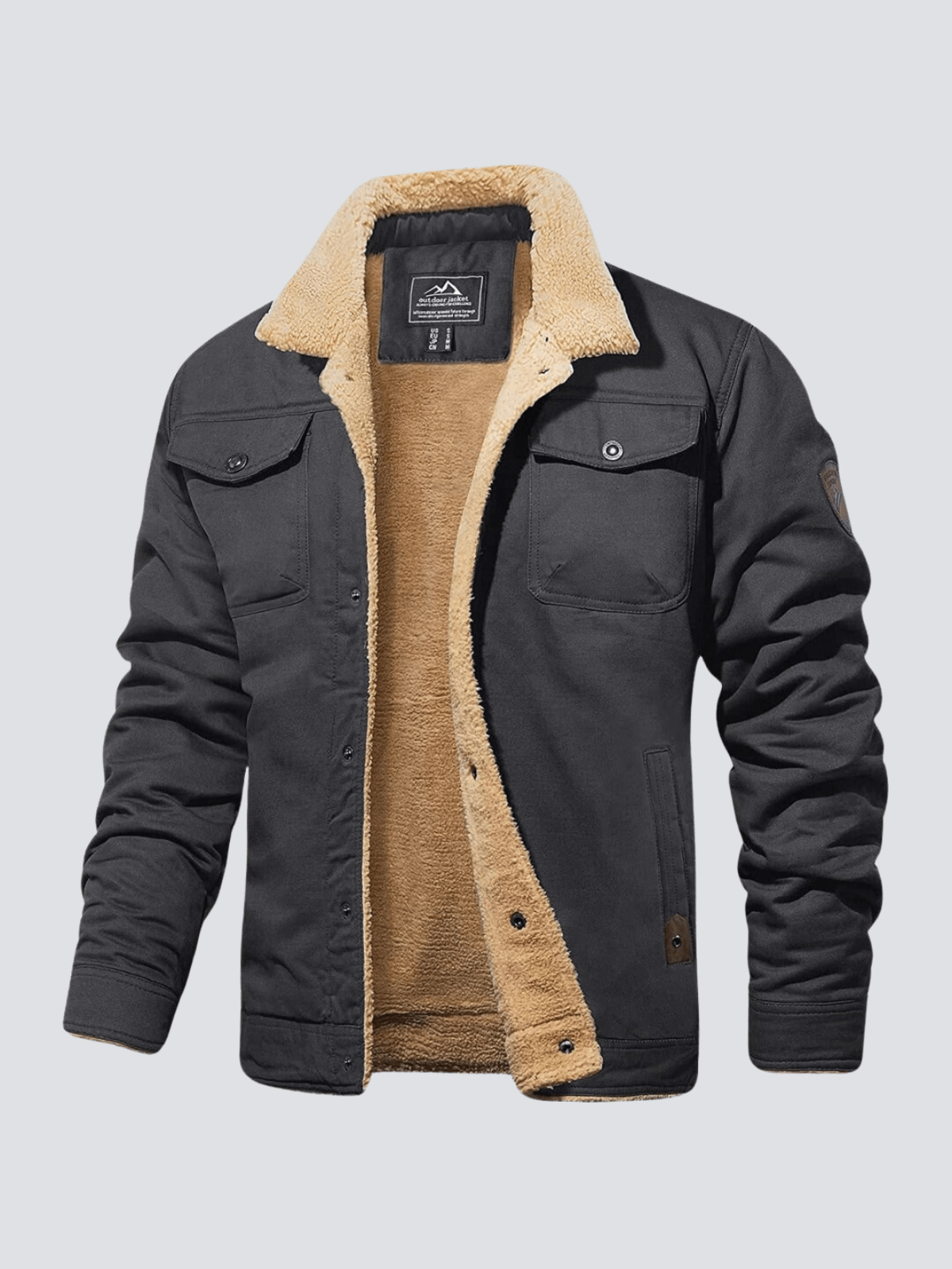 Herren Bomberjacke aus Polyester – Stilvolle und bequeme Jacke für Herbst, Leicht gepolstert, Schwarz, Größen S-3XL-2
