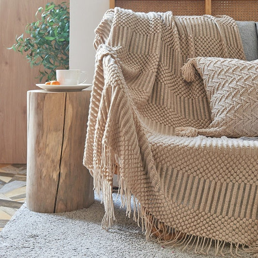 Kuschelige Strickdecke für Sofa und Bett